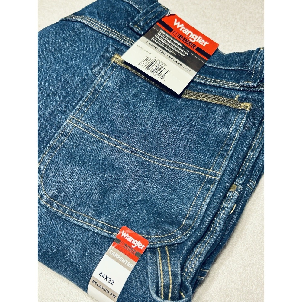Wrangler RIGGS Workwear Carpenter Jeans 44x32 NWT Blue Denim Relaxed Fit